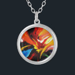 Abstract Painting by Serdar Hizli Silver Plated Necklace<br><div class="desc">Contemporary Abstract Painting by Serdar Hizli</div>
