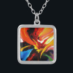 Abstract Painting by Serdar Hizli Silver Plated Necklace<br><div class="desc">Contemporary Abstract Painting by Serdar Hizli</div>