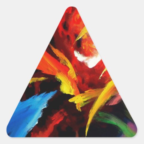 Abstract Painting by Serdar Hizli Triangle Sticker