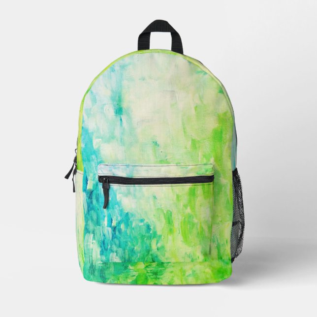 Abstract Painting Coastal Pattern Luggage Printed Backpack (Front)