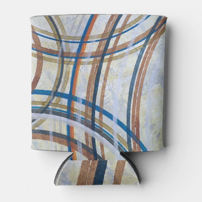 Abstract Painting: Colored Arcs Concentric Can Cooler (Front)