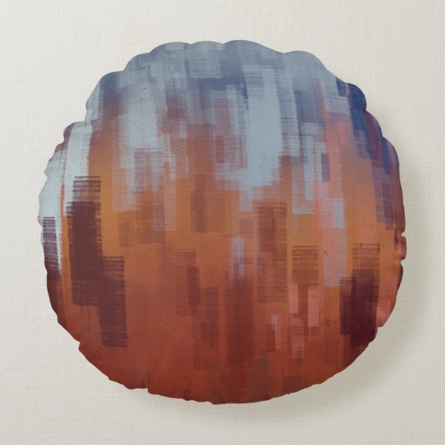 Abstract painting, colorful concrete wall. round pillow (Front)