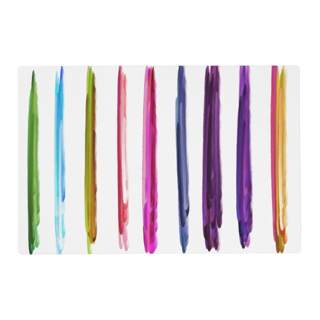 Abstract Painting Colorful Paint Brush Strokes #2 Placemat (Front)