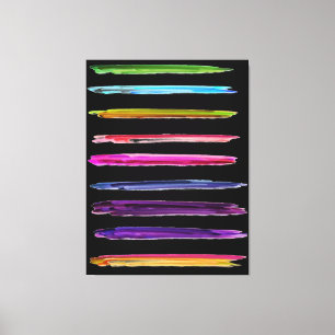 Abstract Painting Colorful Paint Brush Strokes Canvas Print