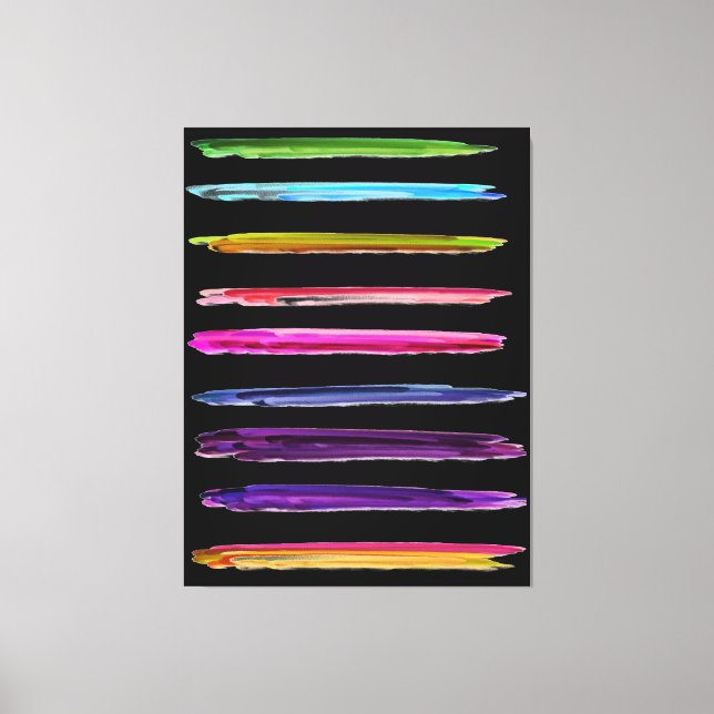Abstract Painting Colorful Paint Brush Strokes Canvas Print (Front)