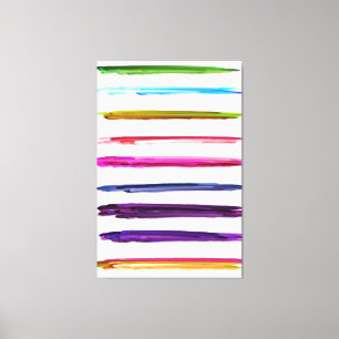 Abstract Painting Colorful Paint Brush Strokes Canvas Print