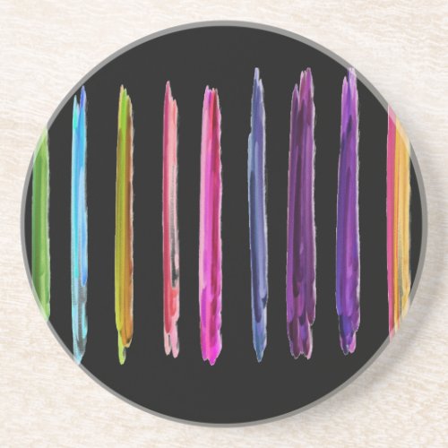 Abstract Painting Colorful Paint Brush Strokes Coaster