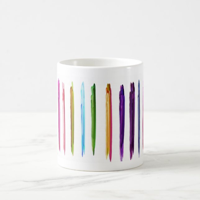 Abstract Painting | Colorful Paint Brush Strokes Coffee Mug (Center)