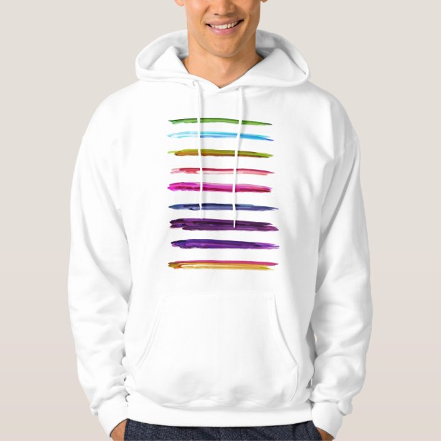 Abstract Painting Colorful Paint Brush Strokes Hoodie (Front)
