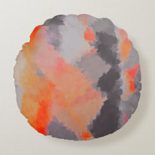 Abstract Painting Colors 23 Round Pillow