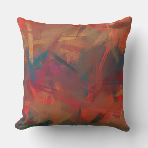 Abstract Painting Colors 52 Throw Pillow