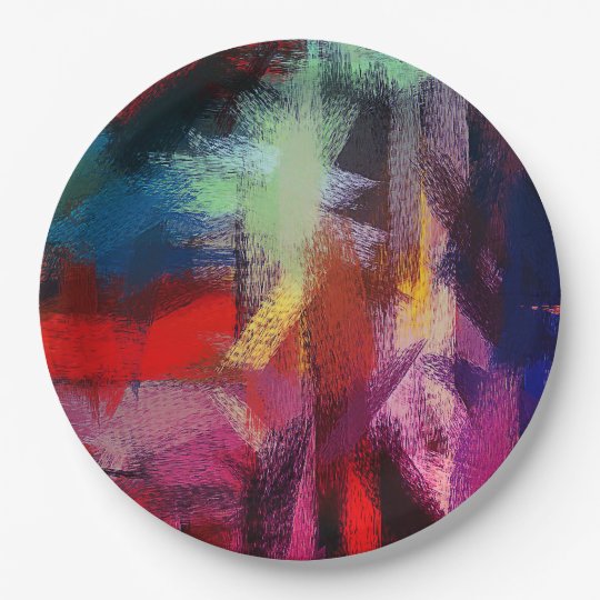 Abstract Painting Colors #58 Paper Plate | Zazzle.com