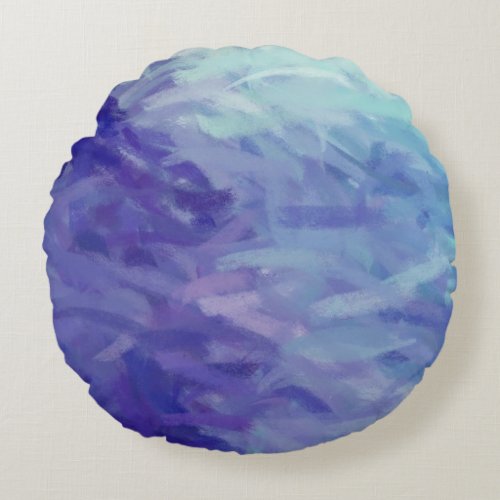 Abstract Painting Colors 92 Round Pillow