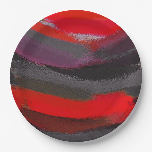 Abstract Painting Colors Paper Plates (Front)