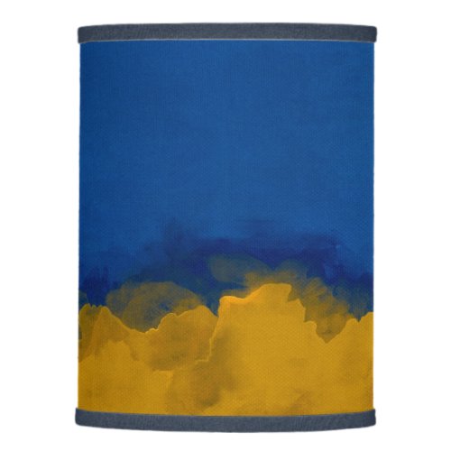 Abstract painting contemporary blue yellow lamp shade