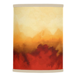 Abstract painting, contemporary, red, beige lamp shade