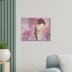 Abstract painting Do what You Love Quote Faux Canvas Print