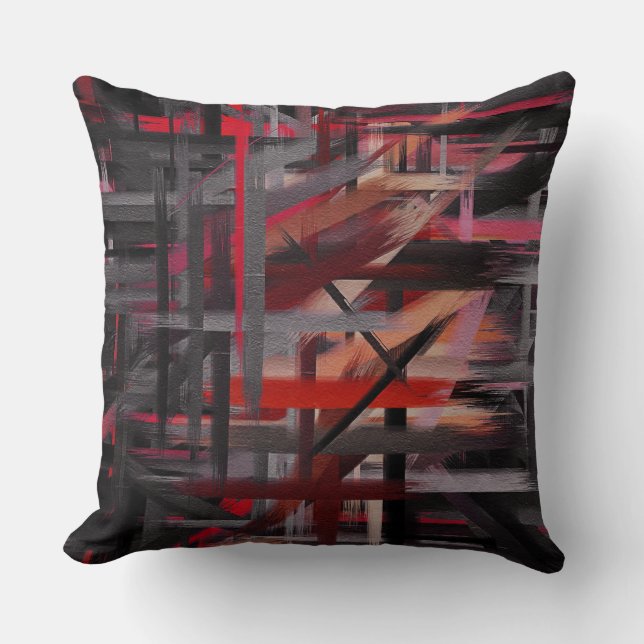 Abstract Painting Dynamic Colors #13 Throw Pillow (Front)