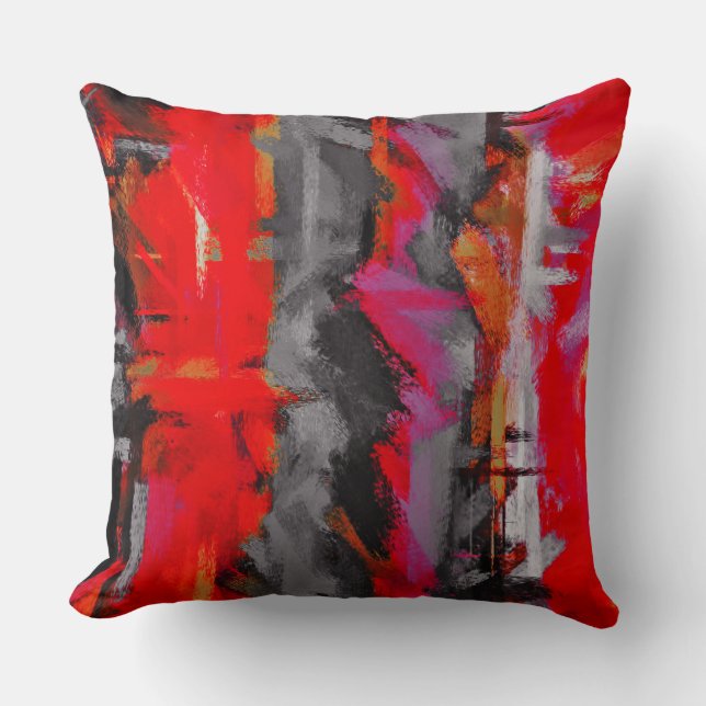 Abstract Painting Dynamic Colors #22 Throw Pillow (Front)
