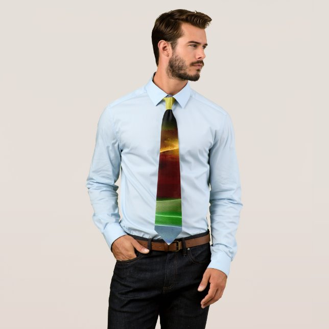 Abstract Painting Dynamic Colors #28 Neck Tie (In Situ)