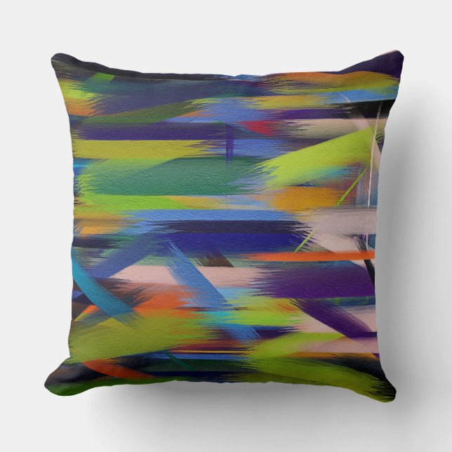 Abstract Painting Dynamic Colors #44 Throw Pillow (Front)