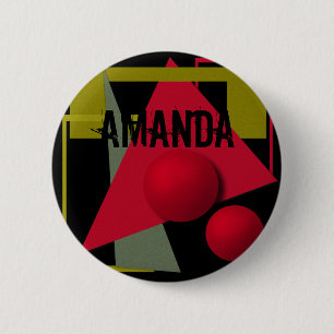 Abstract painting, geometric shapes button
