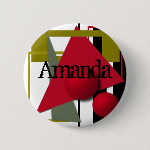 Abstract painting, geometric shapes button