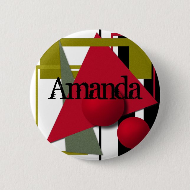 Abstract painting, geometric shapes button (Front)