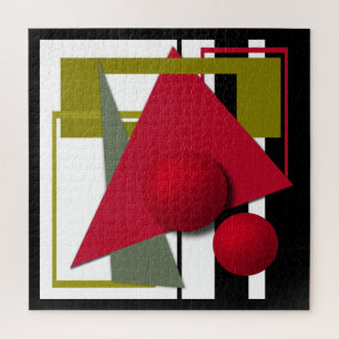 Abstract painting, geometric shapes jigsaw puzzle