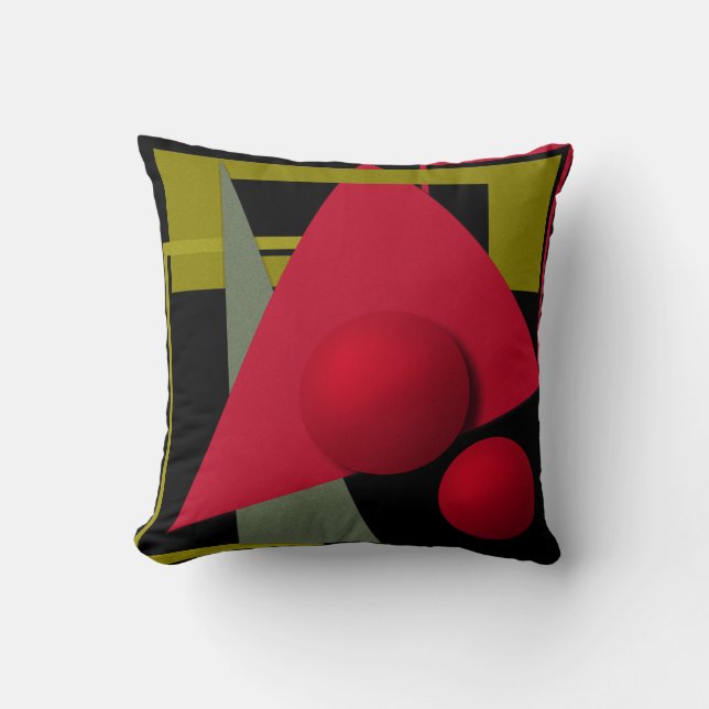 Abstract painting, geometric shapes throw pillow (Front)