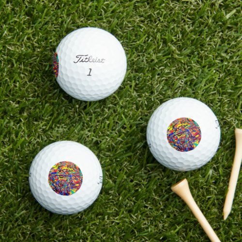 abstract painting  golf balls