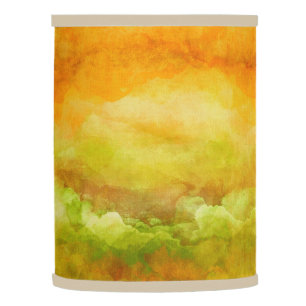 Abstract painting, green, gold, terracotta, modern lamp shade