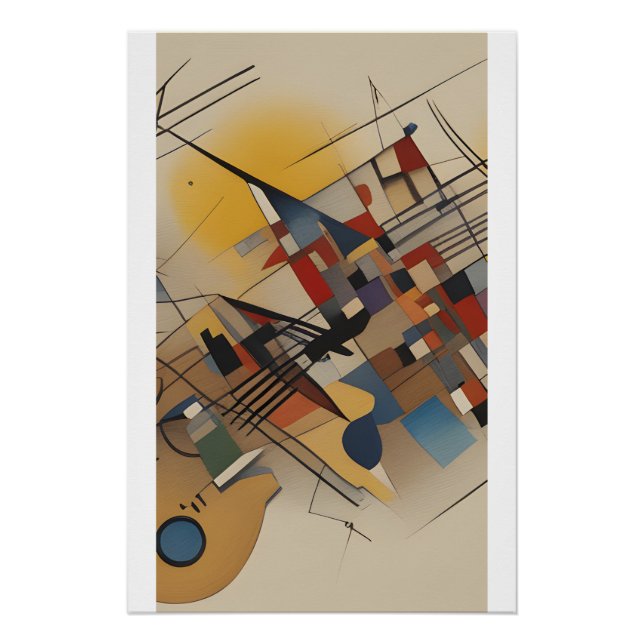 Abstract Painting Guitar and Musical Instruments Poster (Front)