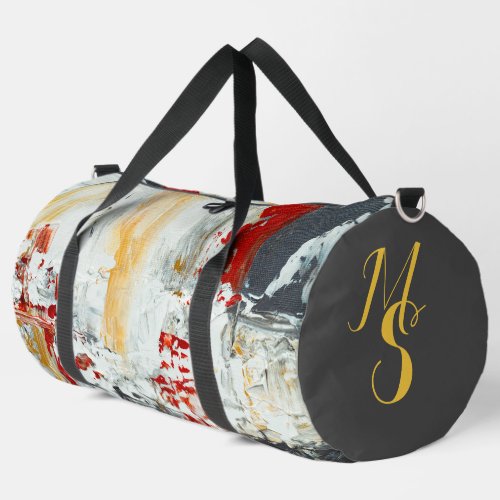 Abstract Painting Image Personal Initials Duffle Bag