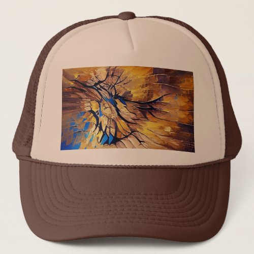 Abstract Painting in Hot Colors Trucker Hat