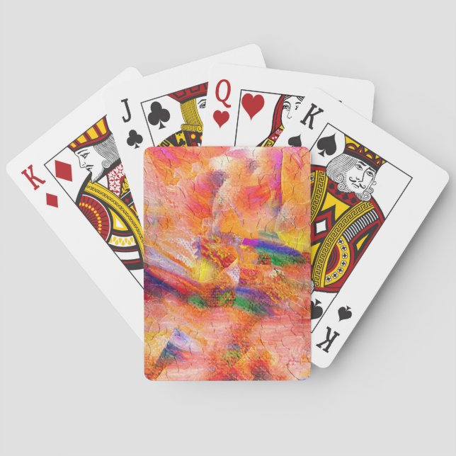 Abstract painting Infinite sunset Poker Cards (Back)