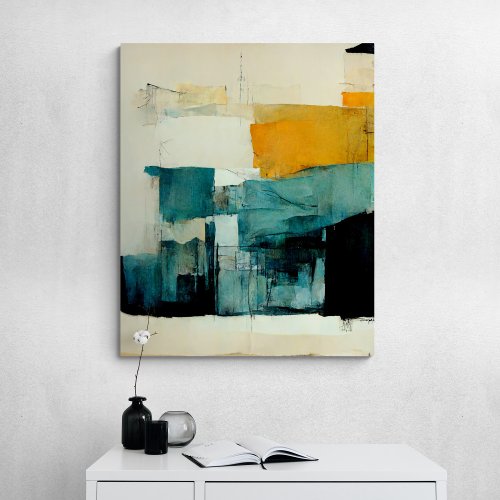 Abstract Painting Landscape with instant space  Canvas Print