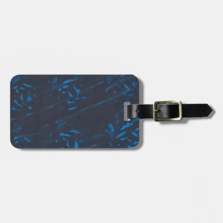 Abstract Painting Light Blue on Black Luggage Tags