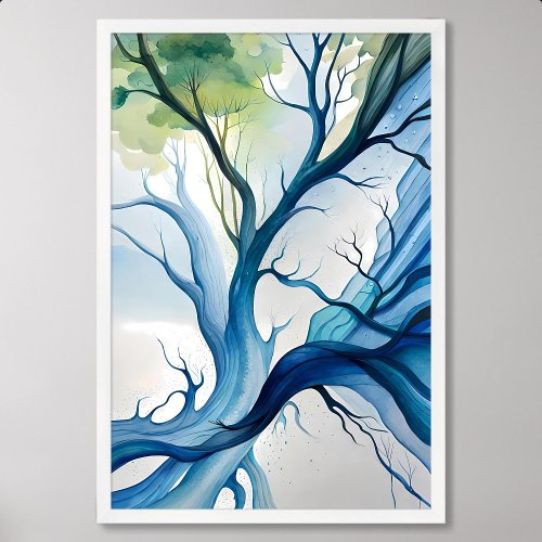abstract painting mother tree of life save earth poster