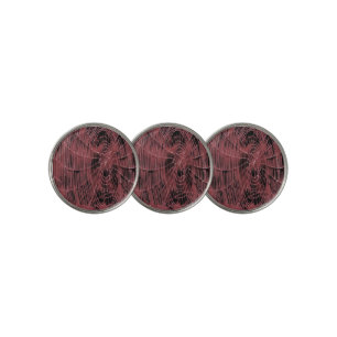 Abstract Painting Of A Magenta Pink Cobweb Golf Ball Marker