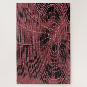 Abstract Painting Of A Magenta Pink Cobweb Jigsaw Puzzle