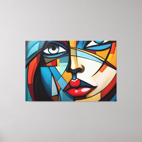 Abstract painting of a womans face canvas print