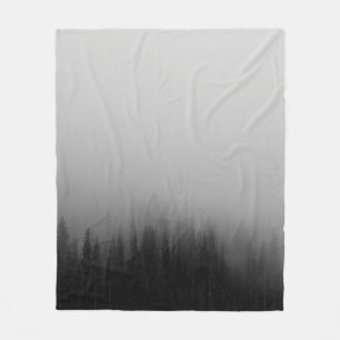 ABSTRACT PAINTING OF PINE TREE FOREST FLEECE BLANKET