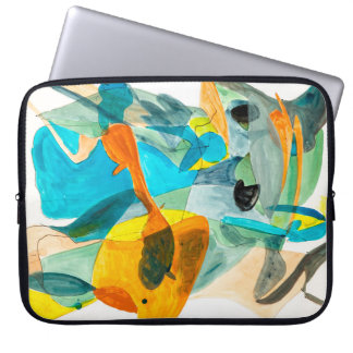 abstract painting on paper with vibrant colors, s laptop sleeve