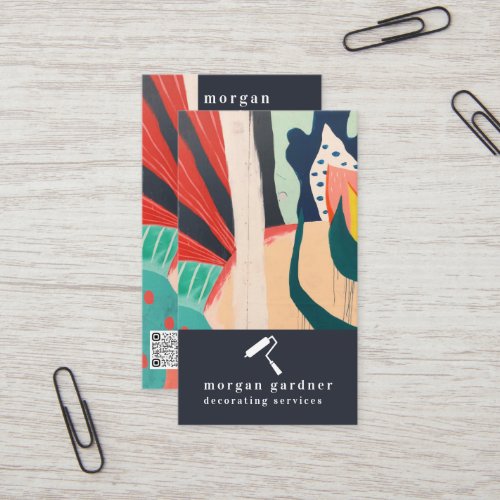 Abstract Painting Paint Roller Decorator Business Card