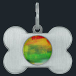 Abstract Painting Pet Name Tag<br><div class="desc">Abstract painting in red,  green and yellow</div>