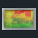 Abstract Painting Rectangular Belt Buckle<br><div class="desc">Abstract painting in red,  green and yellow</div>