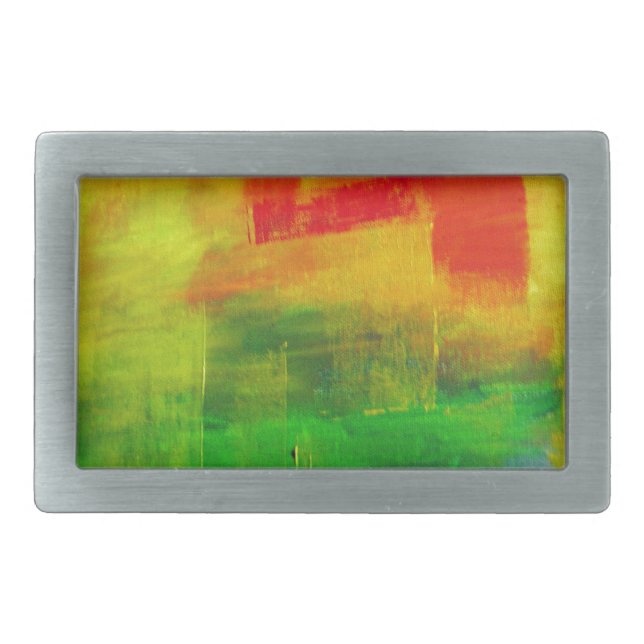 Abstract Painting Rectangular Belt Buckle (Front)