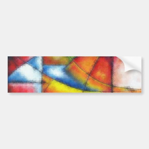 abstract painting red yellow green blue bumper sticker