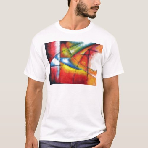 abstract painting red yellow green blue T_Shirt